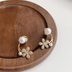 Fashion Latest Stylish White Pearl Flower Earrings for Women and Girls